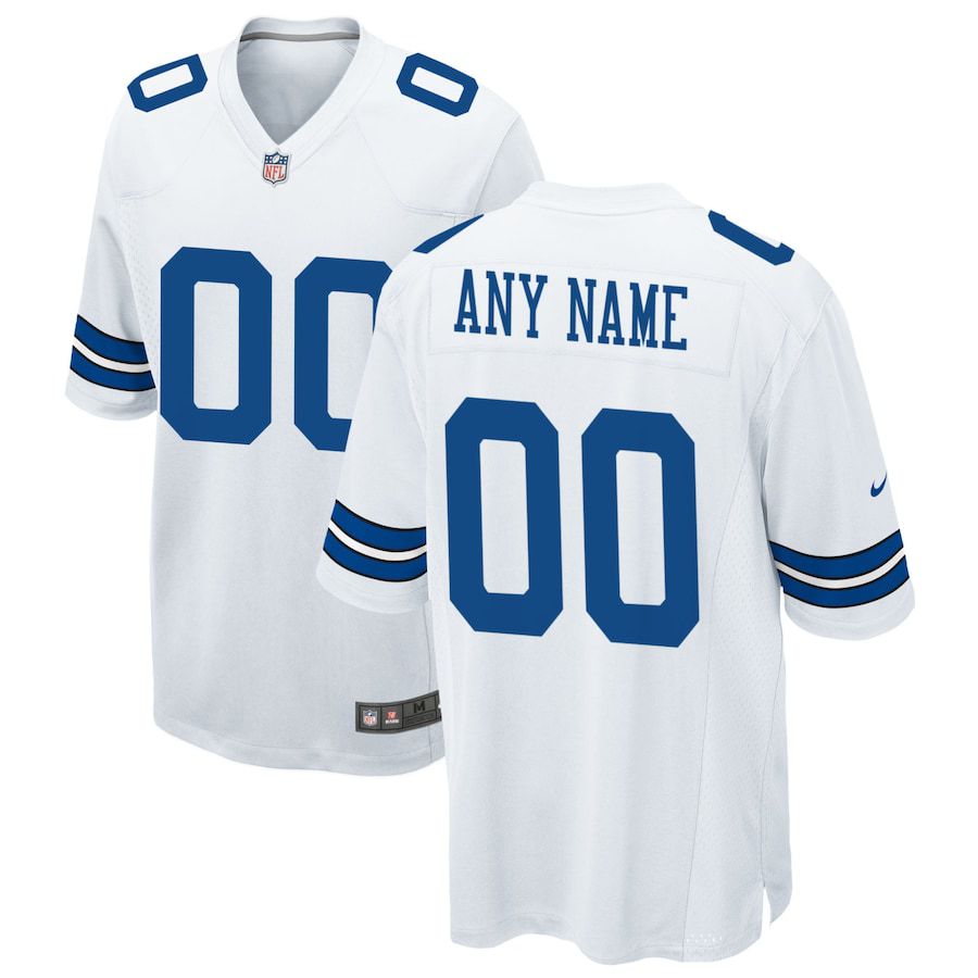 Men Dallas Cowboys Nike White Custom Game NFL Jersey->customized nfl jersey->Custom Jersey